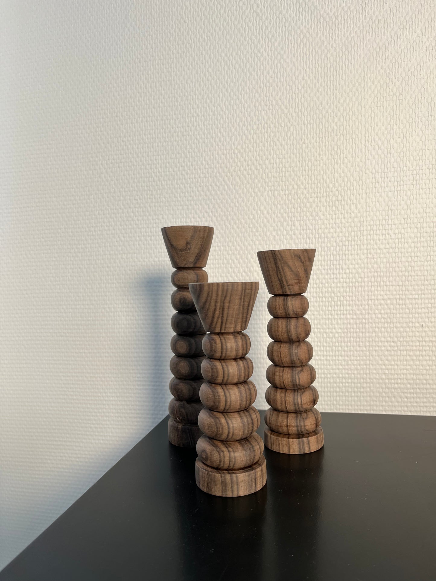 Nora - Bougeoir/Décoration - Bois - Lot de 3