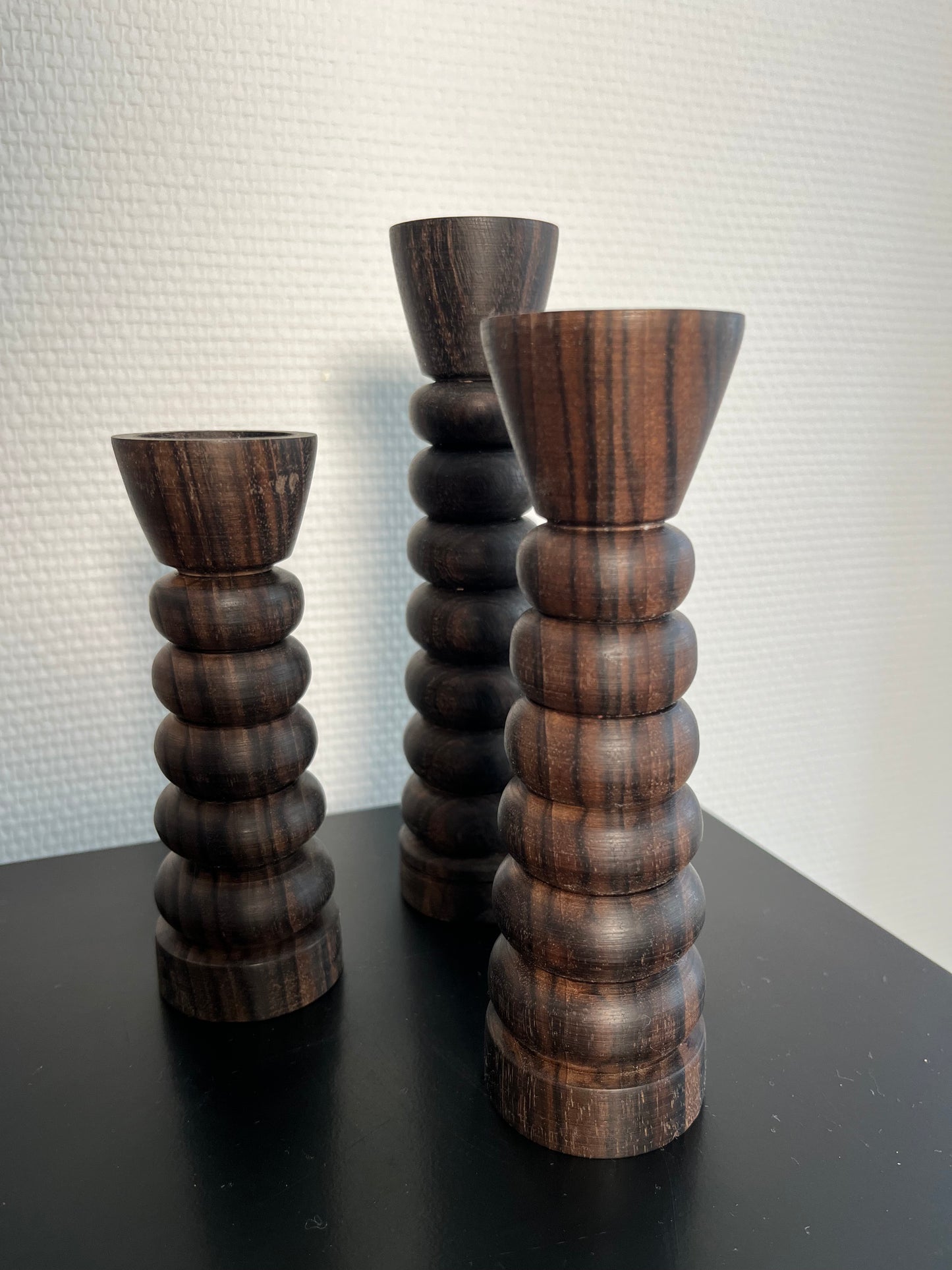 Nora - Bougeoir/Décoration - Bois - Lot de 3