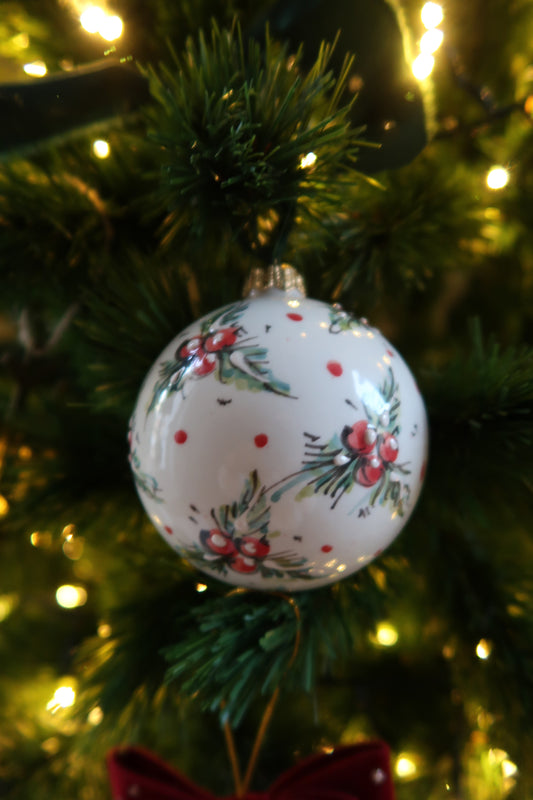 Holly - Boule de noël - Céramique - Fait main