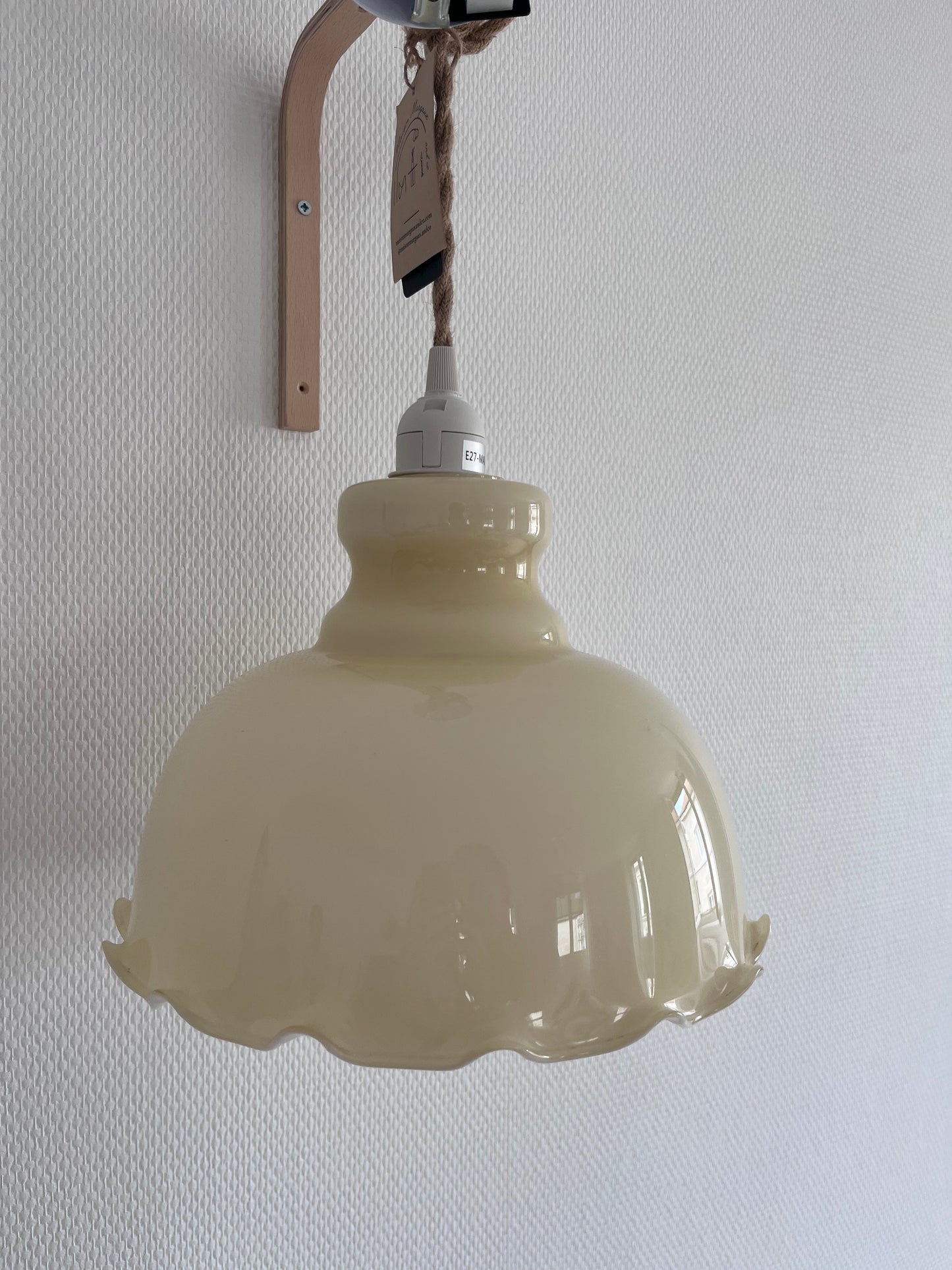 Alaïa - Suspension en opaline jaune pale - Vintage