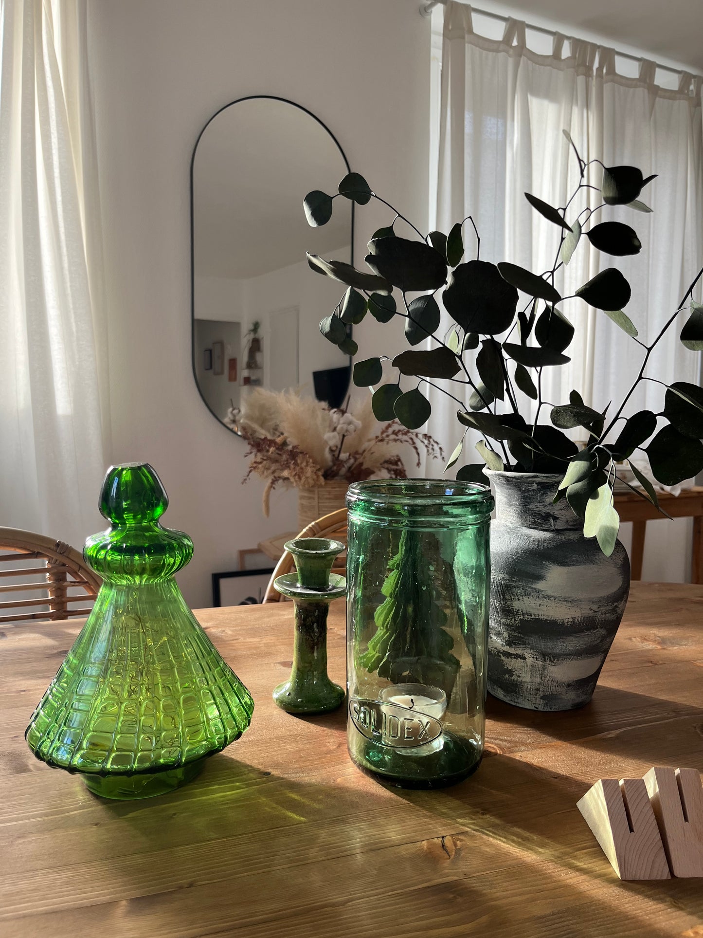 Engueran - Vase en verre vert - Vintage